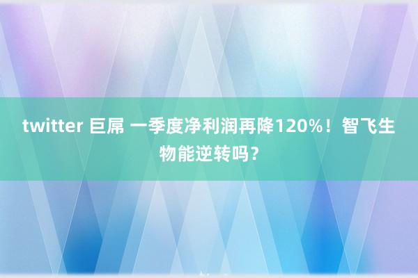 twitter 巨屌 一季度净利润再降120%！智飞生物能逆转吗？